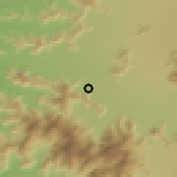 Shaded relief of the 55 km around El Rulo, drawn from the GMTED2010 grid