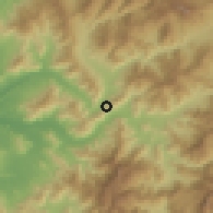 Shaded relief of the 56 km around Artificio, drawn from the GMTED2010 grid