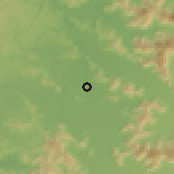 Shaded relief of the 55 km around El Toco, drawn from the GMTED2010 grid