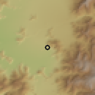 Shaded relief of the 55 km around El Tránsito, drawn from the GMTED2010 grid