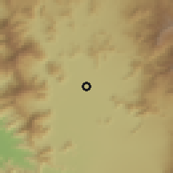 Shaded relief of the 55 km around Estación Colina, drawn from the GMTED2010 grid
