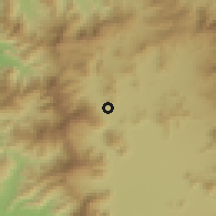 Shaded relief of the 55 km around Estación Polpaico, drawn from the GMTED2010 grid