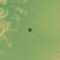 Shaded relief of the 55 km around Estación Villa Alegre, drawn from the GMTED2010 grid