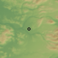 Shaded relief of the 53 km around Folilco, drawn from the GMTED2010 grid