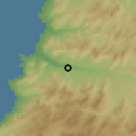 Shaded relief of the 57 km around Freirina, drawn from the GMTED2010 grid