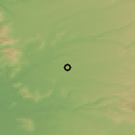 Shaded relief of the 54 km around General López, drawn from the GMTED2010 grid