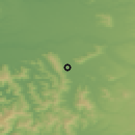 Shaded relief of the 54 km around Gorbea, drawn from the GMTED2010 grid