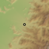 Shaded relief of the 55 km around Guaico Tres, drawn from the GMTED2010 grid