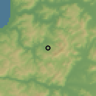 Shaded relief of the 55 km around Gualleco, drawn from the GMTED2010 grid