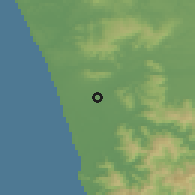Shaded relief of the 54 km around Gualpín, drawn from the GMTED2010 grid