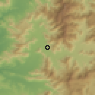 Shaded relief of the 56 km around Hijuelas, drawn from the GMTED2010 grid
