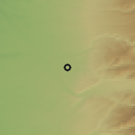 Shaded relief of the 54 km around Huépil, drawn from the GMTED2010 grid