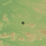 Shaded relief of the 54 km around Huiscapi, drawn from the GMTED2010 grid
