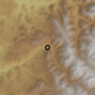 Shaded relief of the 56 km around Hurtado, drawn from the GMTED2010 grid