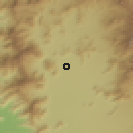 Shaded relief of the 55 km around Batuco, drawn from the GMTED2010 grid