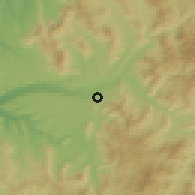 Shaded relief of the 56 km around La Chimba, drawn from the GMTED2010 grid