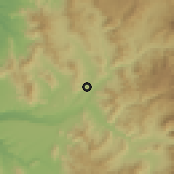 Shaded relief of the 56 km around Lagunillas, drawn from the GMTED2010 grid