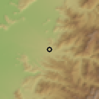 Shaded relief of the 55 km around La Laguna, drawn from the GMTED2010 grid