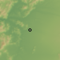 Shaded relief of the 55 km around Bobadilla, drawn from the GMTED2010 grid