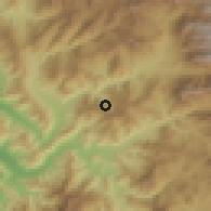 Shaded relief of the 56 km around La Ñipa, drawn from the GMTED2010 grid