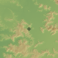 Shaded relief of the 55 km around Agua Santa, drawn from the GMTED2010 grid