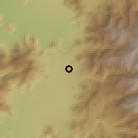 Shaded relief of the 55 km around La Punta, drawn from the GMTED2010 grid