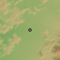 Shaded relief of the 55 km around La Quinta, drawn from the GMTED2010 grid