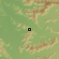 Shaded relief of the 55 km around Larmahue, drawn from the GMTED2010 grid