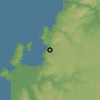 Shaded relief of the 54 km around Las Arboledas, drawn from the GMTED2010 grid