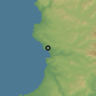 Shaded relief of the 55 km around Las Cruces, drawn from the GMTED2010 grid