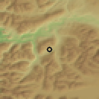 Shaded relief of the 52 km around Las Lajas, drawn from the GMTED2010 grid