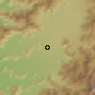Shaded relief of the 55 km around Las Mercedes, drawn from the GMTED2010 grid