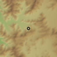 Shaded relief of the 56 km around Las Peñas, drawn from the GMTED2010 grid
