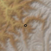 Shaded relief of the 56 km around Las Ramadas, drawn from the GMTED2010 grid