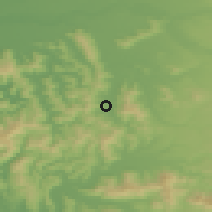Shaded relief of the 54 km around Lastarria, drawn from the GMTED2010 grid