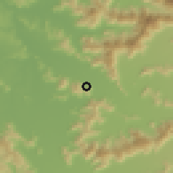 Shaded relief of the 55 km around La Torina, drawn from the GMTED2010 grid