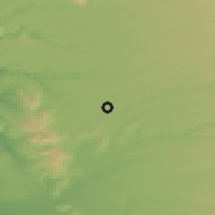 Shaded relief of the 54 km around Lautaro, drawn from the GMTED2010 grid