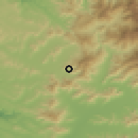 Shaded relief of the 55 km around La Viñilla, drawn from the GMTED2010 grid