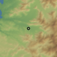 Shaded relief of the 55 km around Limache, drawn from the GMTED2010 grid