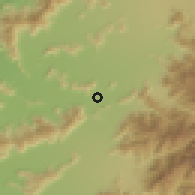 Shaded relief of the 55 km around Limahue, drawn from the GMTED2010 grid