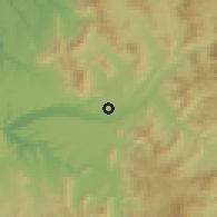 Shaded relief of the 56 km around Limarí, drawn from the GMTED2010 grid