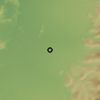 Shaded relief of the 55 km around Linares, drawn from the GMTED2010 grid