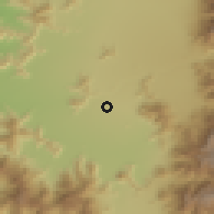 Shaded relief of the 55 km around Buin, drawn from the GMTED2010 grid