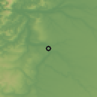 Shaded relief of the 53 km around Llifén, drawn from the GMTED2010 grid