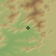 Shaded relief of the 55 km around Lo Alvarado, drawn from the GMTED2010 grid