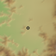 Shaded relief of the 55 km around Lo Herrera, drawn from the GMTED2010 grid