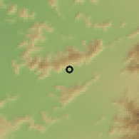 Shaded relief of the 55 km around Lo Moscoso, drawn from the GMTED2010 grid
