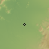Shaded relief of the 55 km around Longaví, drawn from the GMTED2010 grid