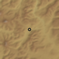 Shaded relief of the 54 km around Lonquimay, drawn from the GMTED2010 grid
