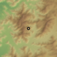 Shaded relief of the 56 km around Los Cerrillos, drawn from the GMTED2010 grid